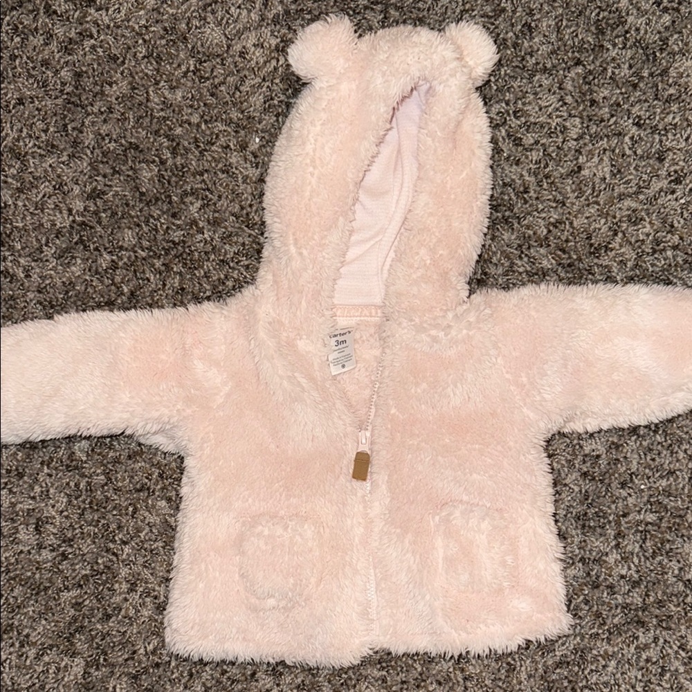 Carter's Fuzzy Pink Hooded Jacket for Kids